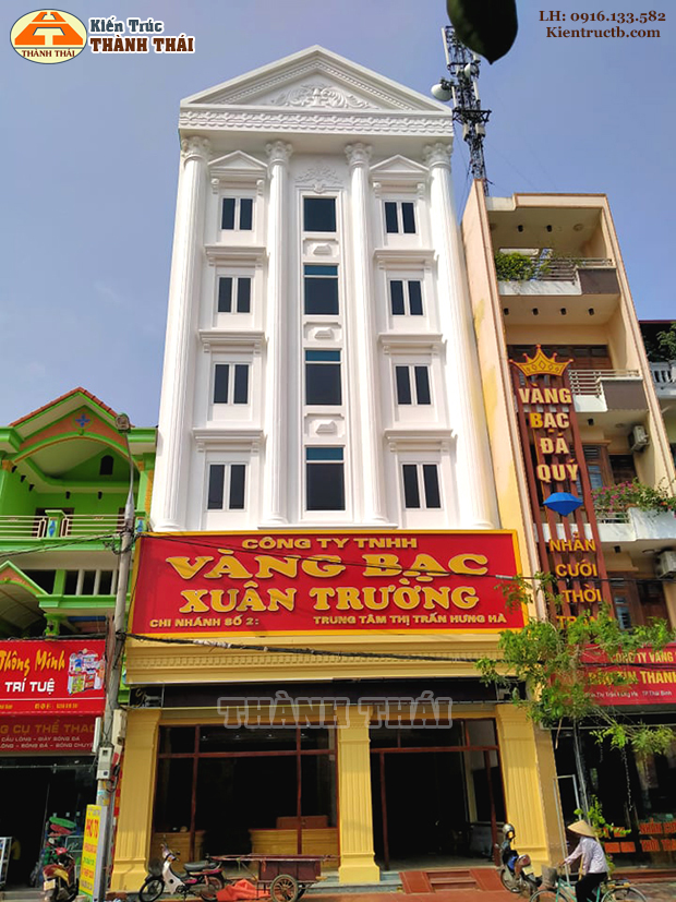 nhà lô 6 tầng tân cổ điển tại Hưng Hà