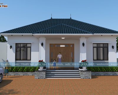 Mẫu 06-thiết kế nhà vườn 1 tầng mái nhật tại Thái Thụy, Thái Bình
