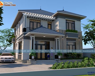 Mẫu 21 – Thiết kế biệt thự 2 tầng mái nhật hiện đại tại Đông Hợp, Đông Hưng