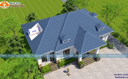 Mẫu 09 – Nhà vườn 1 tầng mái nhật thiết kế tại Hưng Yên